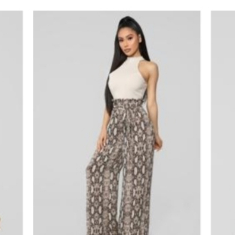 Not no snake jumpsuit beige/brown